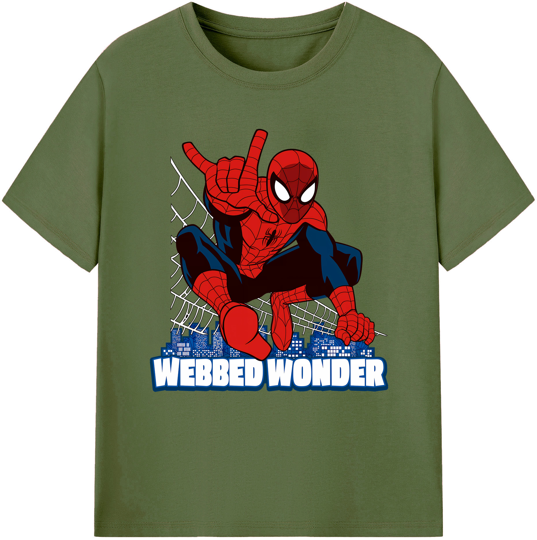 （画像用） Spider Man スパイダーマン 綿100％半袖Tシャツ（フロントプリント）